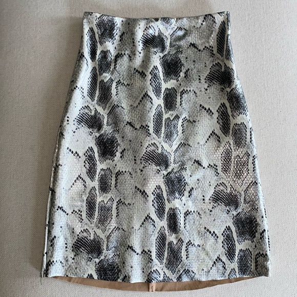 Commando Faux Leather Python Snake Print Mini Skirt Built in Spanx Shorts XS - Picture 5 of 11
